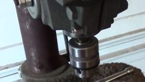 A picture of a drill press chuck