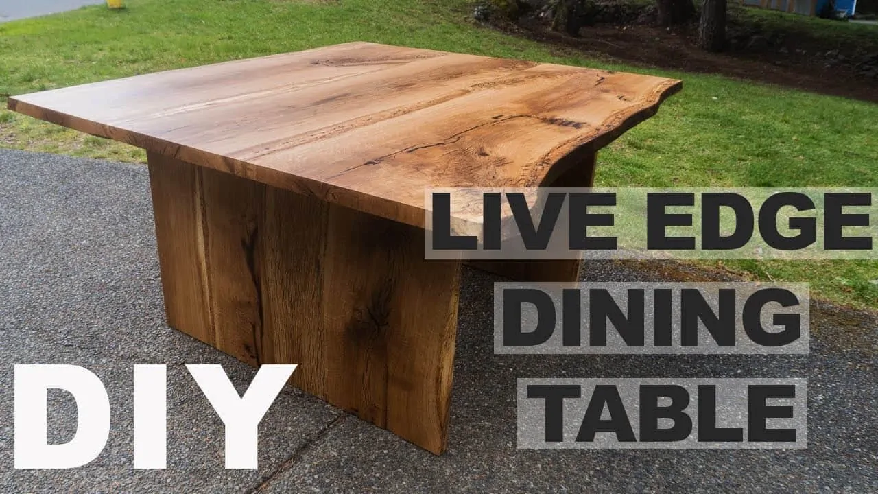 live edge dining table DIY white oak fire pit