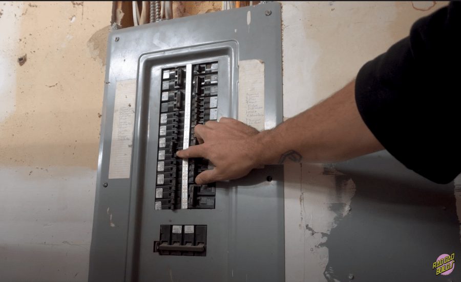 turning off the electrical breaker 