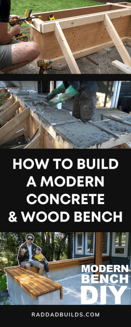 How To Build A Modern Concrete And Wood Bench DIY