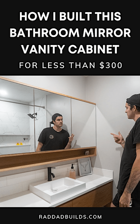 Modern Bathroom White Oak Mirror Vanity Cabinet DIY Tutorial