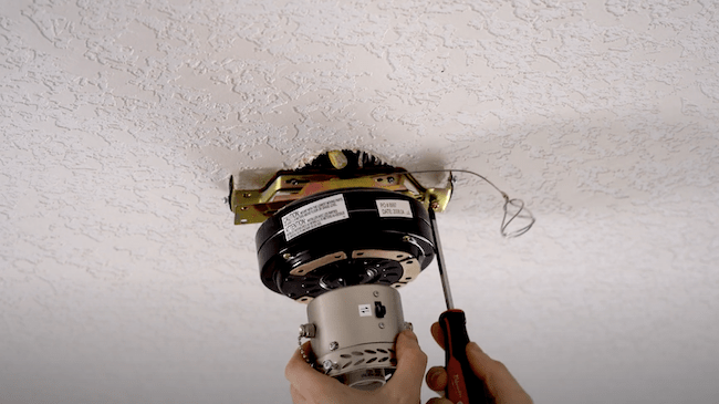 Removing the existing ceiling fan